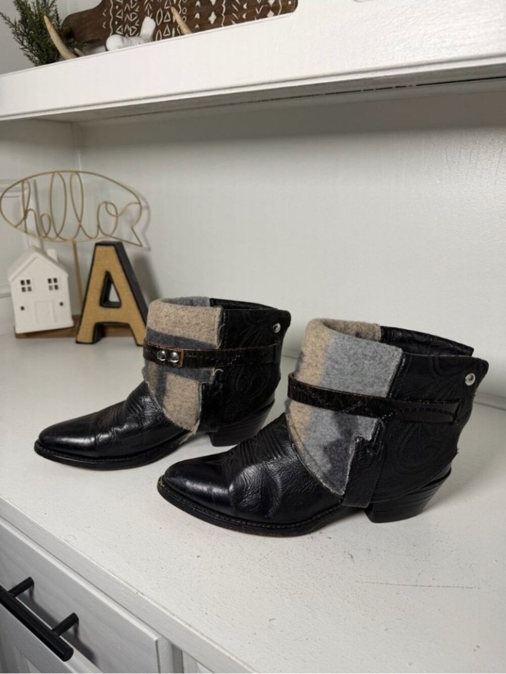 Canty Boots Women 8 Handmade Montana Custom Leather Western Ankle One of a Kind